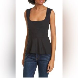 Veronica Beard Black Peplum Tank Top
